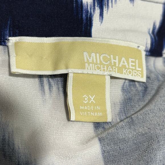 Michael Kors plus size 3X casual dress navy & white sleeveless flowing shift - Picture 6 of 10